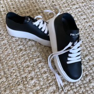 Women’s Prada leather sneakers in a size 36